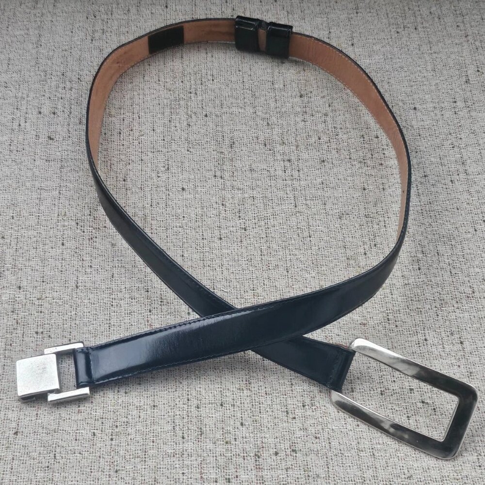 Worth Women Belt Black Genuine Leather Waistband Size M Adjustable